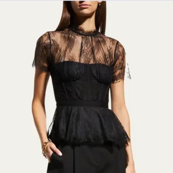 Jonathan Simkhai Tops - JONATHAN SIMKHAI lace peplum blouse